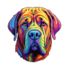 Engelsk Mastiff Dog Breed Tegneserie Kawaii Illustrat