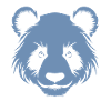 Panda Silhouette Head Portrait