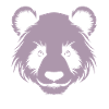 Panda Silhouette Head Portrait