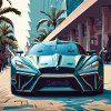 Blue Spacecar i Miami (Miami Collection)