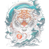 Moonlight, Tiger, Chinese, Japanese, China
