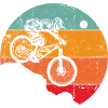 Retro Sunset Cyclist Silhouette