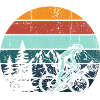 Retro Mountain Rider Sunset