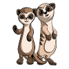 Cute meerkat cartoon characters