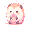 Kawaii pinnsvin drikker boba boble te chibi