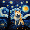 Akita Inu Starry Night