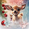 Sweet reindeer and cute elves