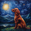 Irish Red Setter Starry Night