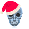 X-ray skull Santa hat, drawing