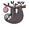 Sloth with donut