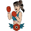 Boxer with flower