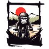 Motard en colère Biker Monkey