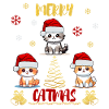 Merry Catmas Cat Lover Funny Cute