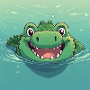Crocodile swimming