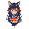 Manga Girl with Fox