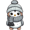 Pinguin Winter Tier Niedlich Comic