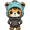 Tiger Winter Animal Cute Comic