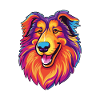 Rough Collie Dog Breed Cartoon Kawaii Illustration
