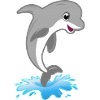 Springender süßer Delfin