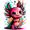 Axolotl Farbenfroh - Axolotl Amphibie - Lurch Bunt
