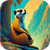 Cute lazy meerkat
