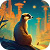 Suricate mignon en automne