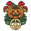 Pumpkin Hippy Halloween Peace Hippie
