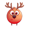 Rundes Rentier-Weihnachtskugel Comic Design