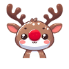 Comic Reindeer with Giant Glowing Nose
