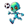 Alien Soccer Player Cartoon Style