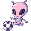 Alien Soccer Player Cartoon Style