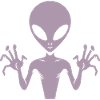 Alien-Außerirdischer-Körper-Silhouette mit Händen