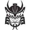 Samurai Helm Logo Katana Schwertkämpfer