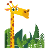 Lustige Giraffe, Comic Stil, Spruch