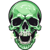 Green Skull Frontal Face
