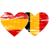 Spain Belgium Flag Heart Used