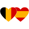 Belgium Spain Flag Heart