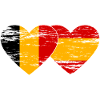 Belgium Spain Flag Heart Used