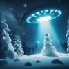 UFO Snowman Winter Snow Alien