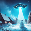 UFO Snowman Winter Snow Alien