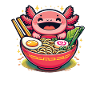 Ale najpierw słodki ramen aksolotl je ramen