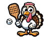 Thanksgiving turkey playing pickleball