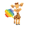 Girafe Drôle Arc-en-Ciel Pet