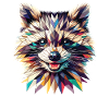 Polygon Waschbär Kunstwerk
