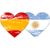 Spanien Argentina Flag Heart Brugt