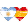 Argentina Spain Flag Heart Used