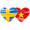 Sweden Vietnam Flag Heart Used