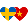 Suède Vietnam Drapeau Coeur
