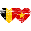 Belgium Vietnam Flag Heart Used