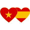 Vietnam Spain Flag Heart